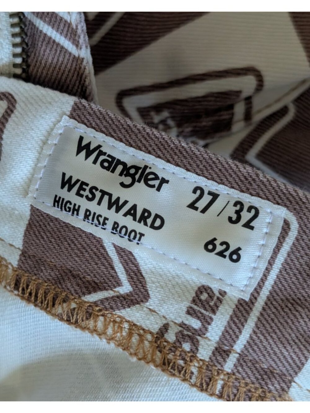 Wrangler Westward 626 Logo Checkerboard High Rise Bootcut Jeans 27/32 - Picture 6 of 11